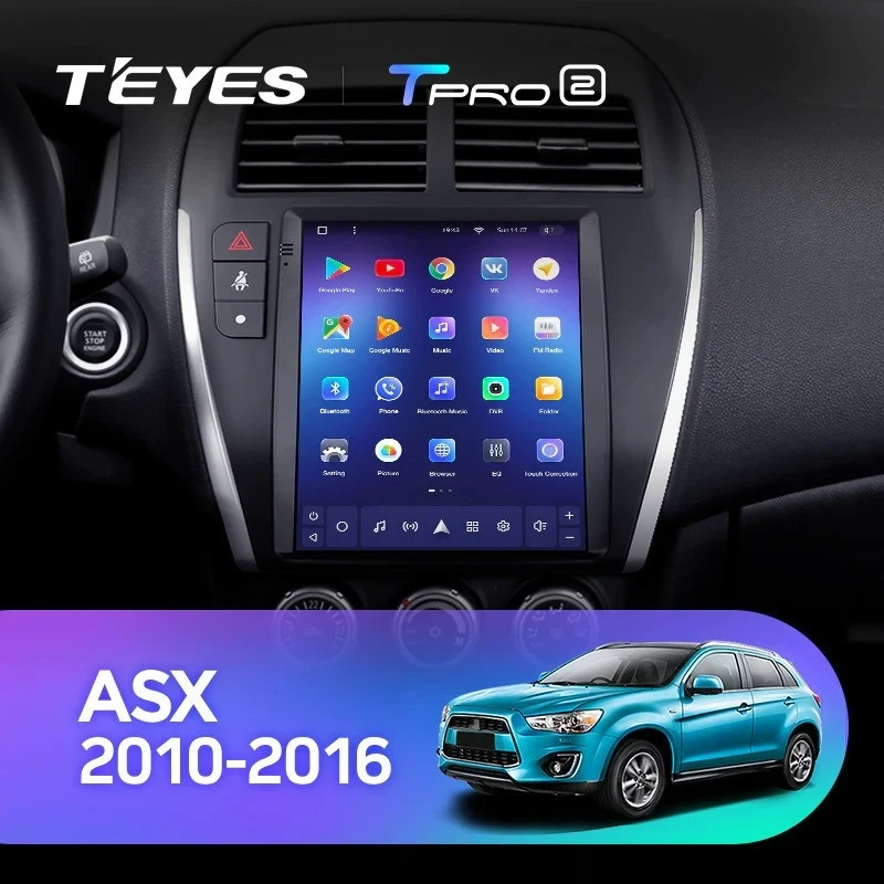 Штатная магнитола Tesla style Teyes TPRO 2 4/64 Mitsubishi ASX 1 (2010-2016) Тип-A