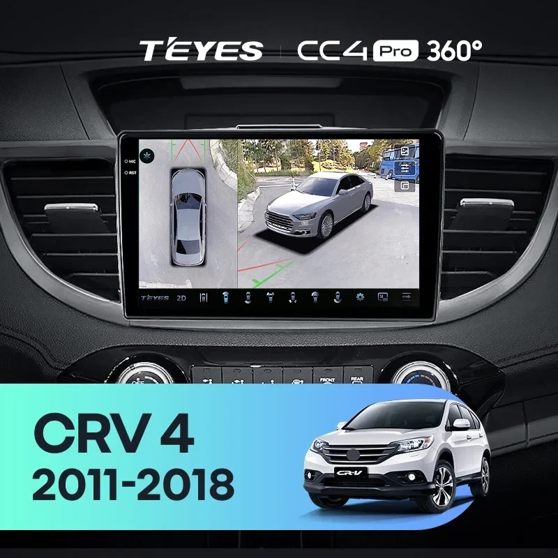 Штатная магнитола Teyes CC4 Pro 360 12/256 Honda CR-V 4 RM RE (2011-2018) 9" Тип-A