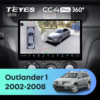 Штатная магнитола Teyes CC4 Pro 360 8/128 Mitsubishi Outlander 1 (2002-2008) F2 (11")