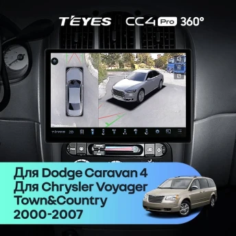 Штатная магнитола Teyes CC4 Pro 360 12/256 Chrysler Town & Country 4 RS (2000-2007) Тип-B (11")