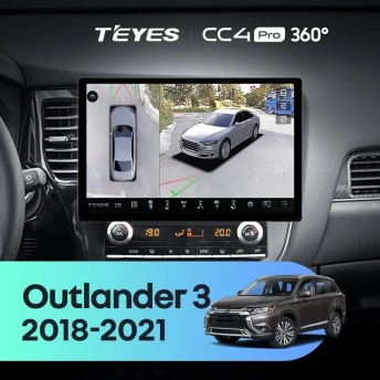 Штатная магнитола Teyes CC4 Pro 360 8/128 Mitsubishi Outlander 3 (2018-2021) (11")