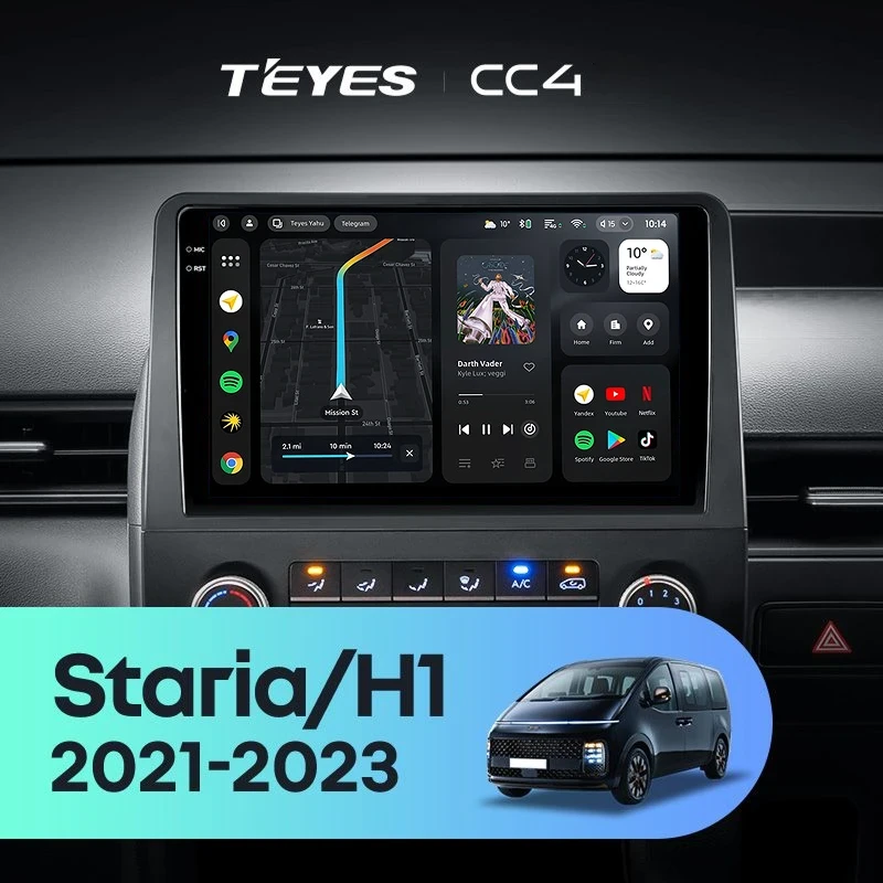 Штатная магнитола Teyes CC4 6/64 Hyundai Staria H1 (2021-2023)