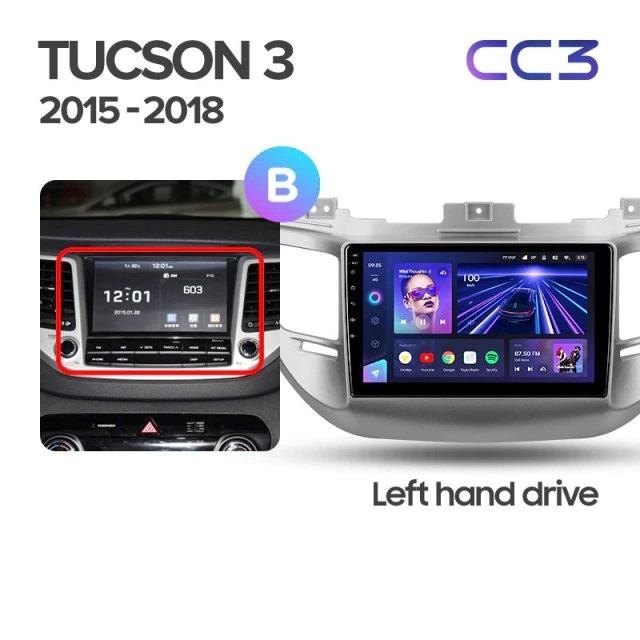 Штатная магнитола Teyes CC3 4/32 Hyundai Tucson 3 (2015-2018) Тип-A