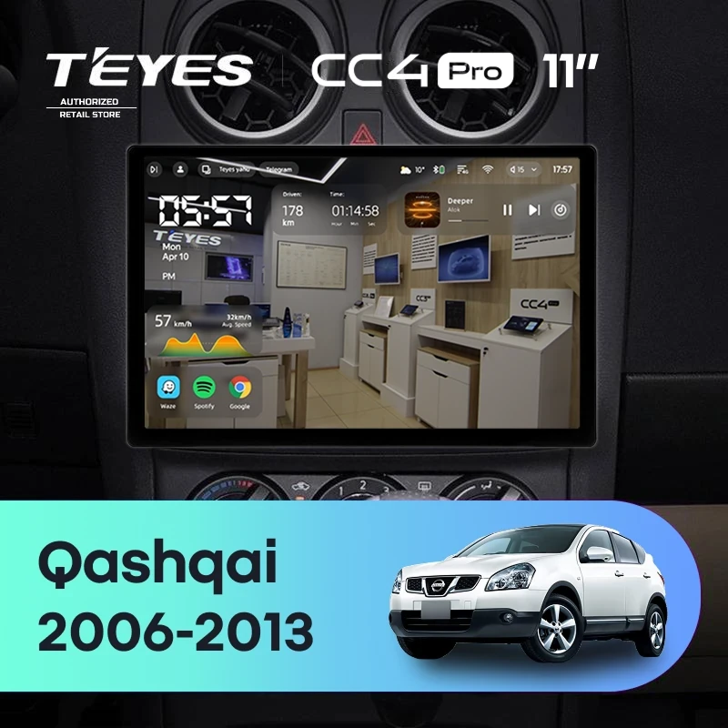 Штатная магнитола Teyes CC4 Pro 12/256 Nissan Qashqai 1 J10 (2006-2013) F2 (11")
