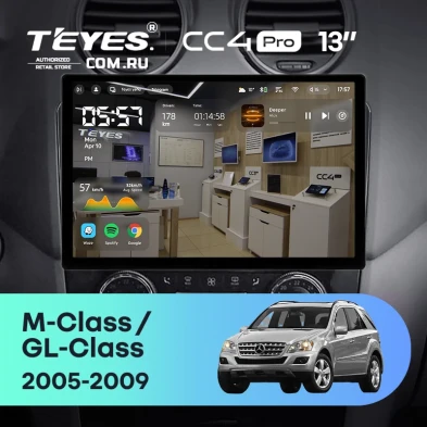 Штатная магнитола Teyes CC4 Pro 8/128 Mercedes-Benz ML-Class (2005-2009) F3 (13") (Матовая)