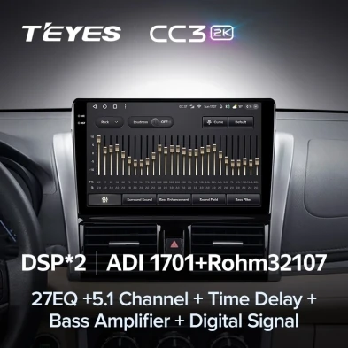 Штатная магнитола Teyes CC3 2K 4/32 Toyota Vios XP150 (2013-2020)