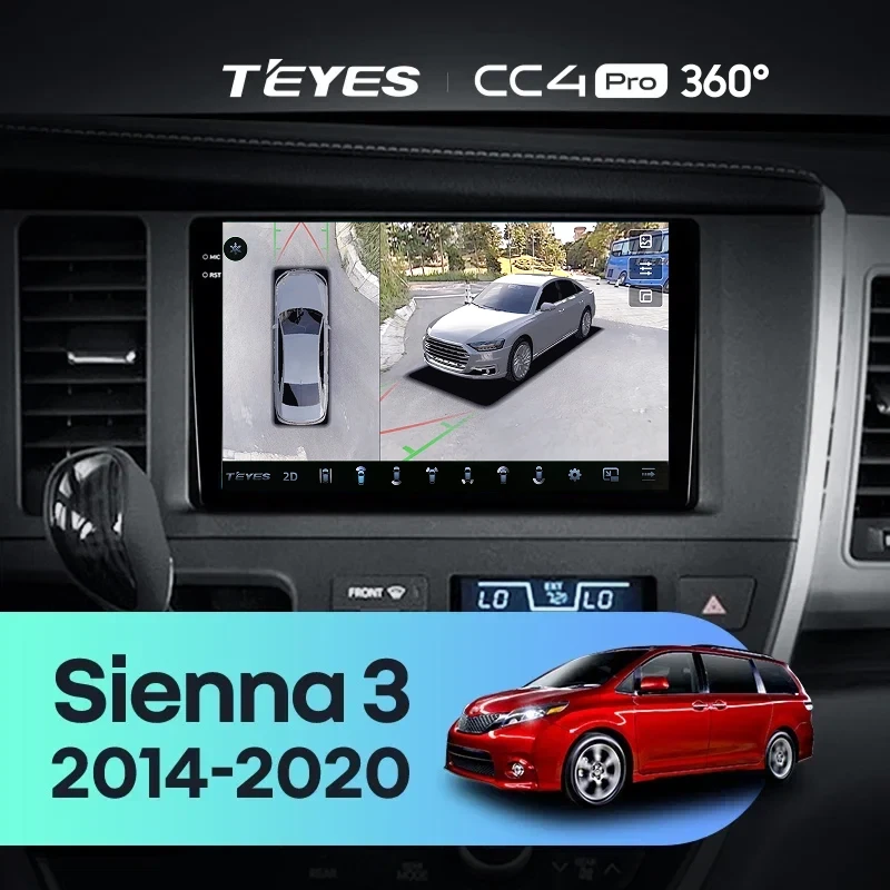 Штатная магнитола Teyes CC4 Pro 360 12/256 Toyota Sienna 3 XL30 (2014-2020)