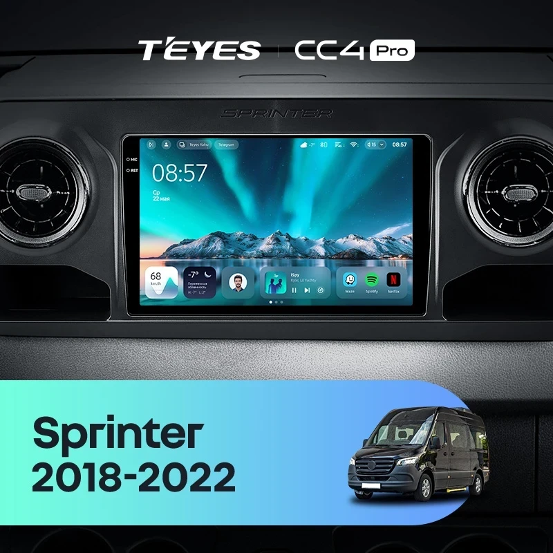 Штатная магнитола Teyes CC4 Pro 8/128 Mercedes-Benz Sprinter (2018-2022) F1