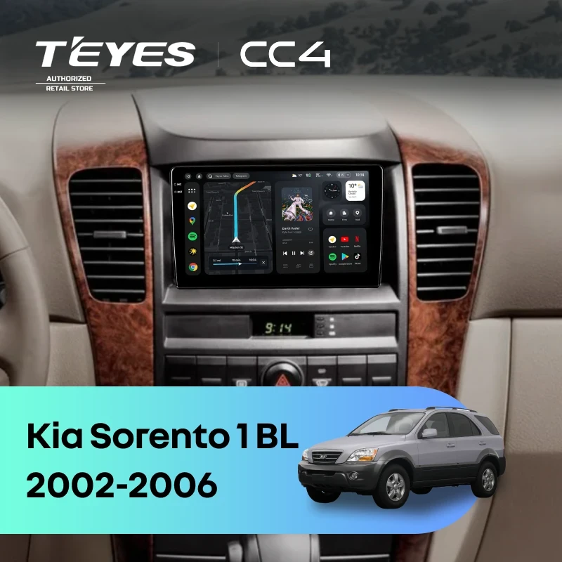 Штатная магнитола Teyes CC4 6/64 Kia Sorento 1 BL (2002-2006)