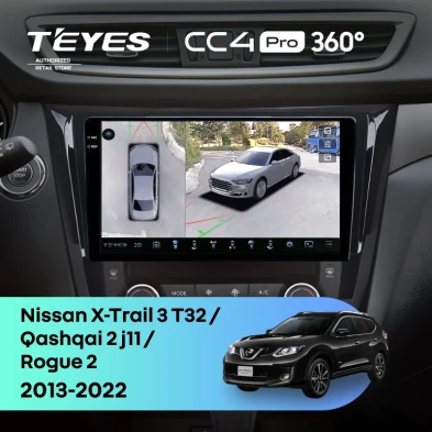 Штатная магнитола Teyes CC4 Pro 360 8/128 Nissan Qashqai 2 J11 (2013-2022) F3 Тип-AB