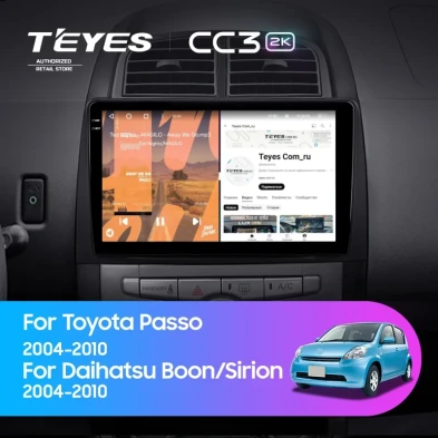 Штатная магнитола Teyes CC3 2K 360 6/128 Toyota Passo XC10 (2004-2010)