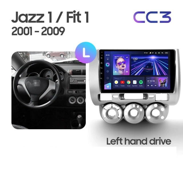 Штатная магнитола Teyes CC3 2K 4/32 Honda Jazz 1 (2001-2009)