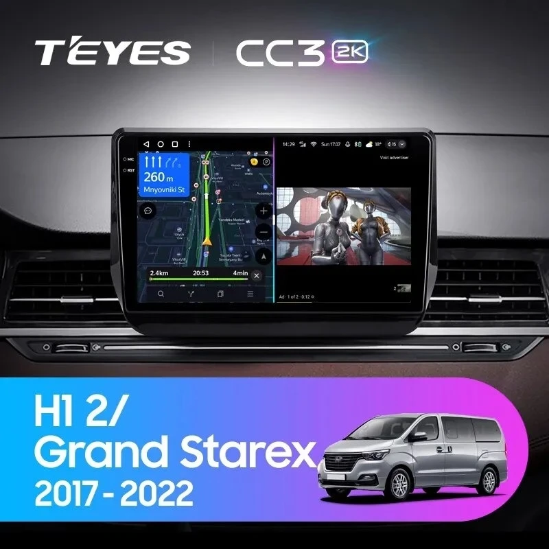 Штатная магнитола Teyes CC3 2K 4/32 Hyundai H1 2 Grand Starex TQ (2017-2022)