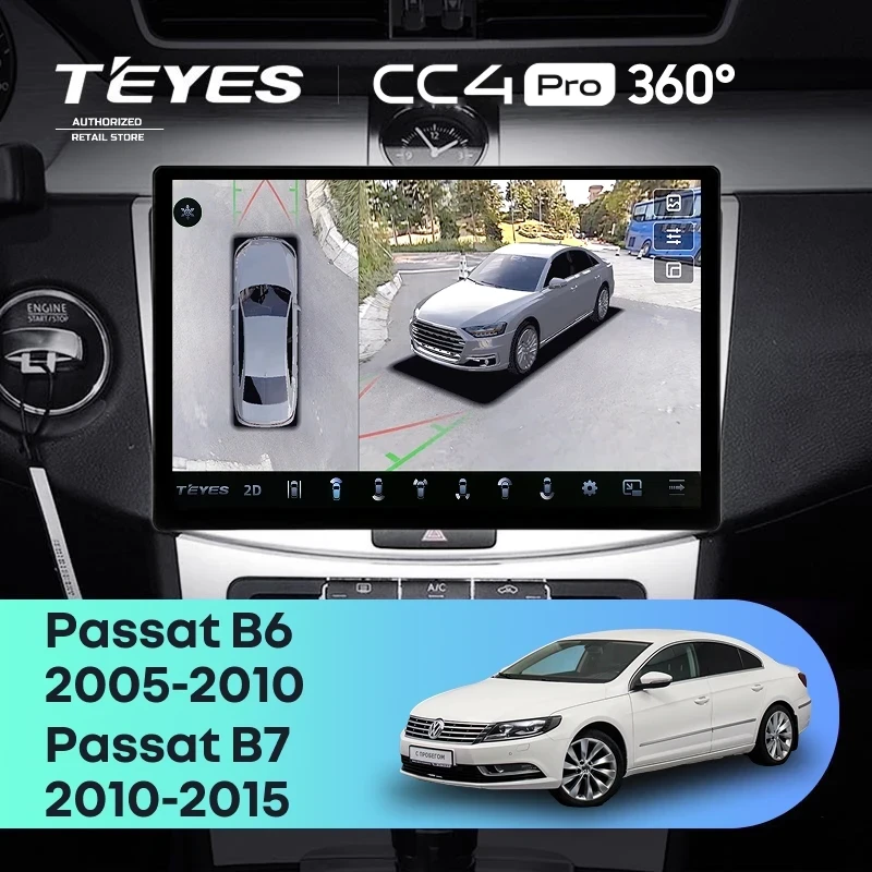 Штатная магнитола Teyes CC4 Pro 360 8/128 Volkswagen Passat B6 (2005-2010) (11")