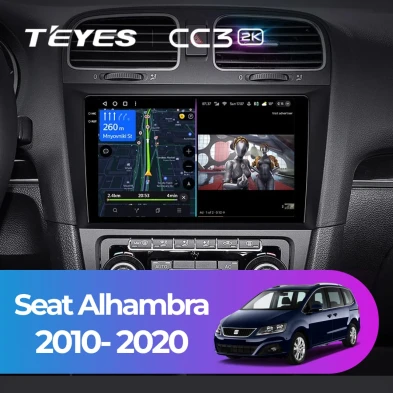 Штатная магнитола Teyes CC3 2K 4/32 Seat Alhambra (2010-2020) (10 inch Universal)