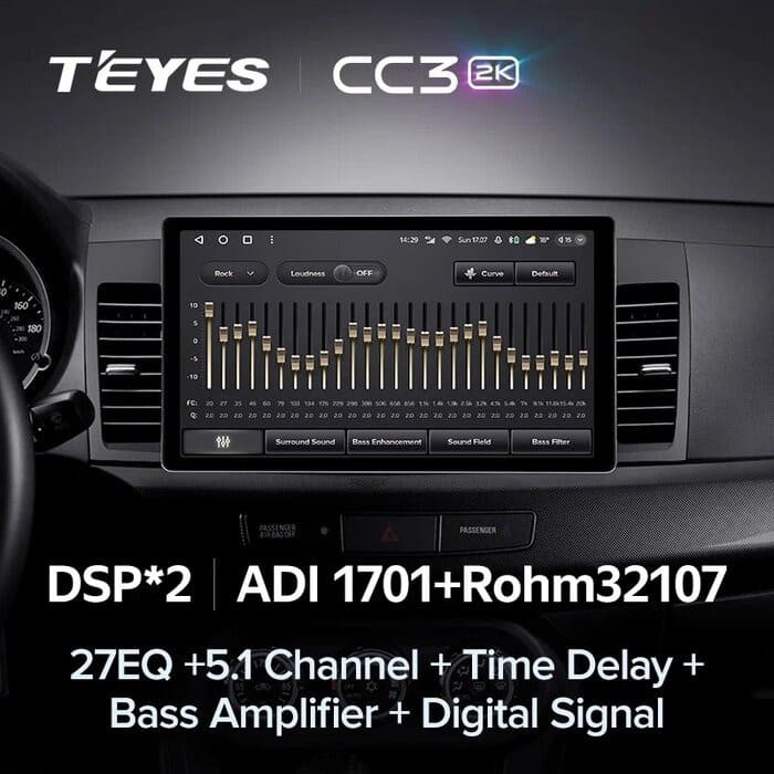 Штатная магнитола Teyes CC3 2K 6/128 Mitsubishi Lancer 10 CY (2007-2012) Тип-A (11")
